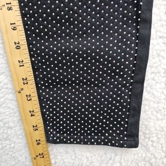 🆕️Pistola Embellished Rhinestone High-Rise Straight Legged Black Jeans Size 24 - Picture 7 of 11
